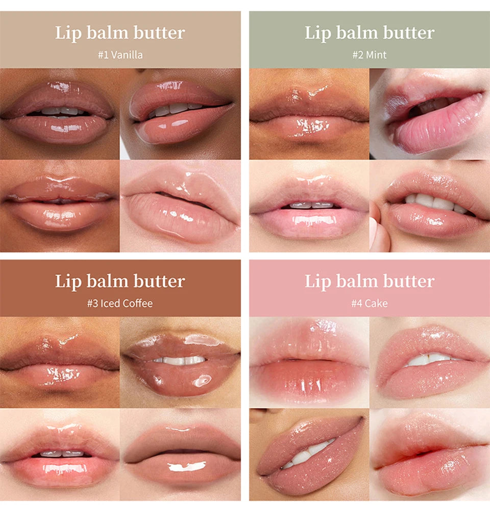 Lip Balm Set Lip Gross 4 Pack 1Kit Deep Moisturizing Lip Glaze Smoothing Color Lips Oil Long Lasting Nourishing Lips Care