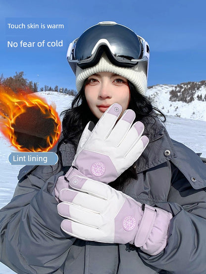 Ski Gloves for Women 2025 New Arrival Winter Cycling Fleece-lined Thickened Windproof Coldproof Warm Gloves Touch Screen Men