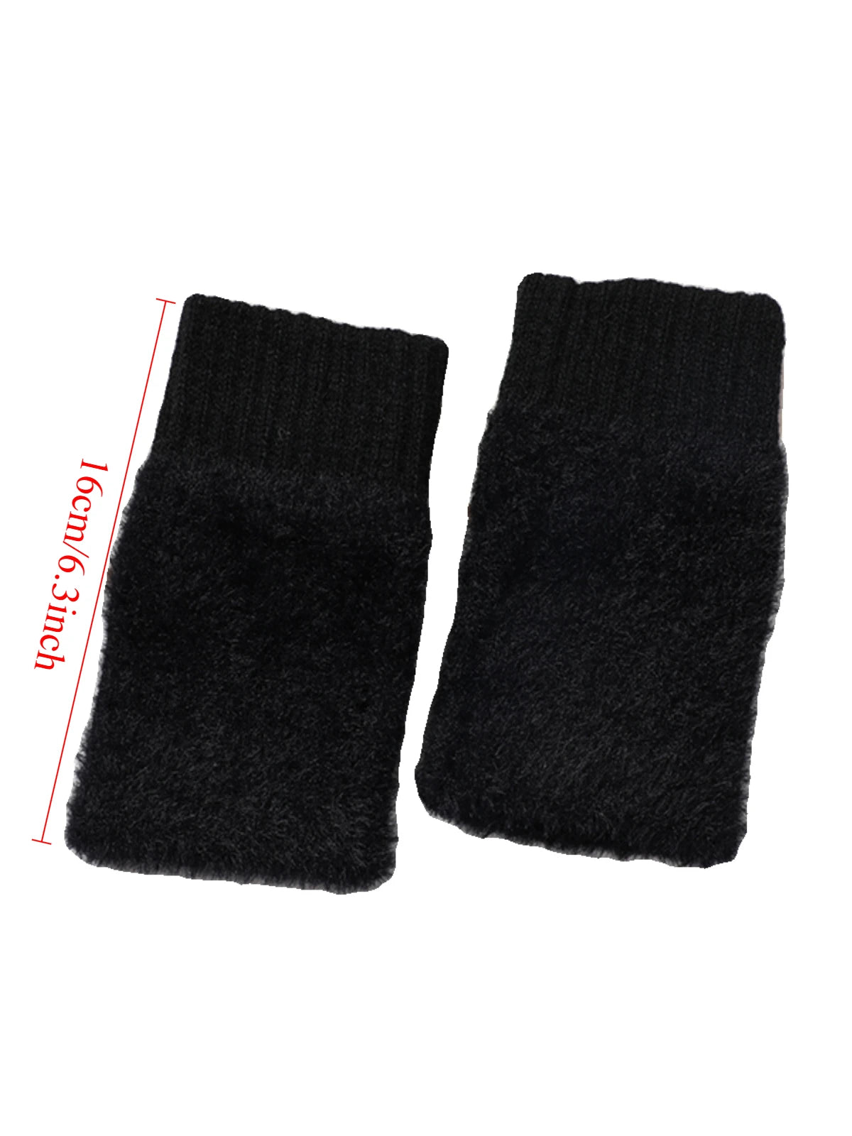 Autumn Winter Soft Mink Fleece Half Finger Gloves Women Plush Knitted Fingerless Gloves Wrist Mittens Driving Writting Gloves