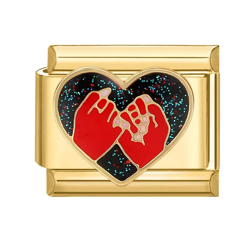 New Fashion 9mm 15 Style Italian Modular Charm Bracelet Fashionable Leisure Holiday Scenery Literary Modular Elastic Bracelet