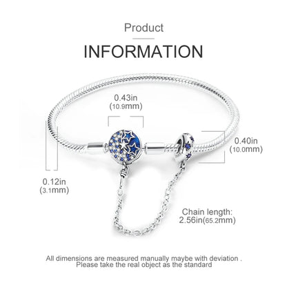 Bracelet Silver 925 Original 17-20CM Star Moon Sun Four Leaf Clover Green Zircon Bracelets Fit DIY Charms Birthday Jewelry Gifts