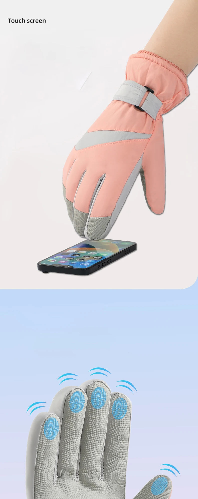 Skiing Gloves Winter Cycling Thick Fleece Warm Gloves Women Men Tick Touch Screen Waterproof Motorcycle Windproof Gloves Fashion