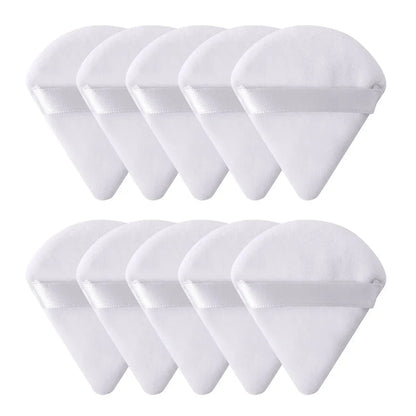 10/20Pcs Triangle Velvet Powder Puff Pizza Flours Mini Face Makeup Sponge Cosmetics Washable Lightweight Makeup Tool