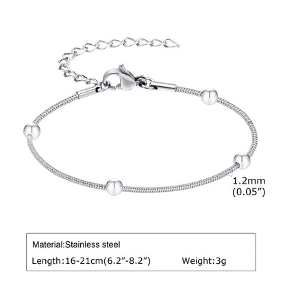 Women Chain Bracelet Silver Color, Stainless Steel Link Stackable Bracelets, Layered Fashion Accessories Gifts