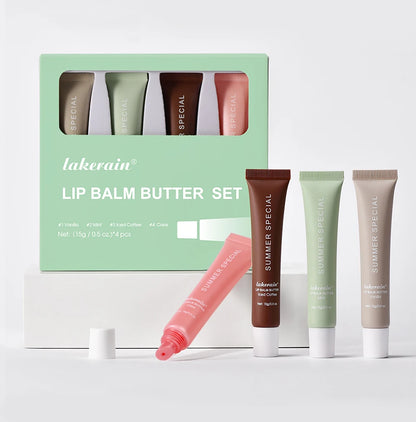 Lip Balm Set Lip Gross 4 Pack 1Kit Deep Moisturizing Lip Glaze Smoothing Color Lips Oil Long Lasting Nourishing Lips Care