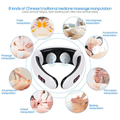 New Fashion Household Electric Pulse Shock Massage Neck Massager Products Intelligent Body Massage Tools