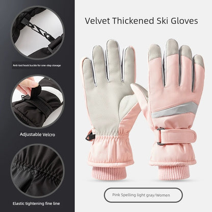 Ski Gloves for Women 2025 New Arrival Winter Cycling Fleece-lined Thickened Windproof Coldproof Warm Gloves Touch Screen Men