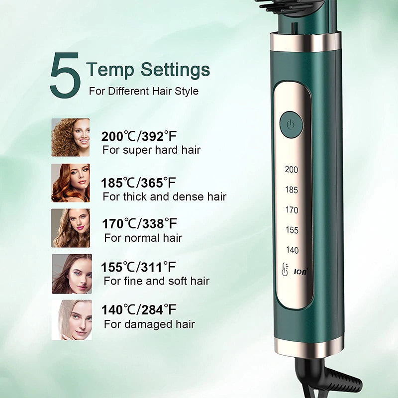 Electric Hair Straightening Brush Fast Heating Hot Comb Brush Negative Ion Hair Straightening Comb
