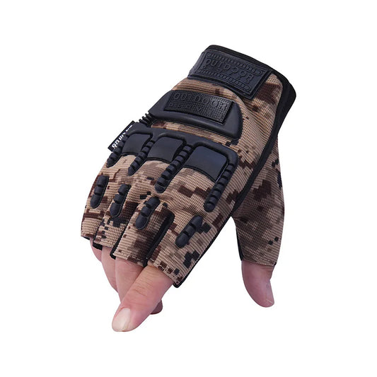 Tactical Gloves Fingerless Camouflage Outdoor Sports Fitness Half Finger Mittens Bicycle Training Fighting Fingerless Gloves