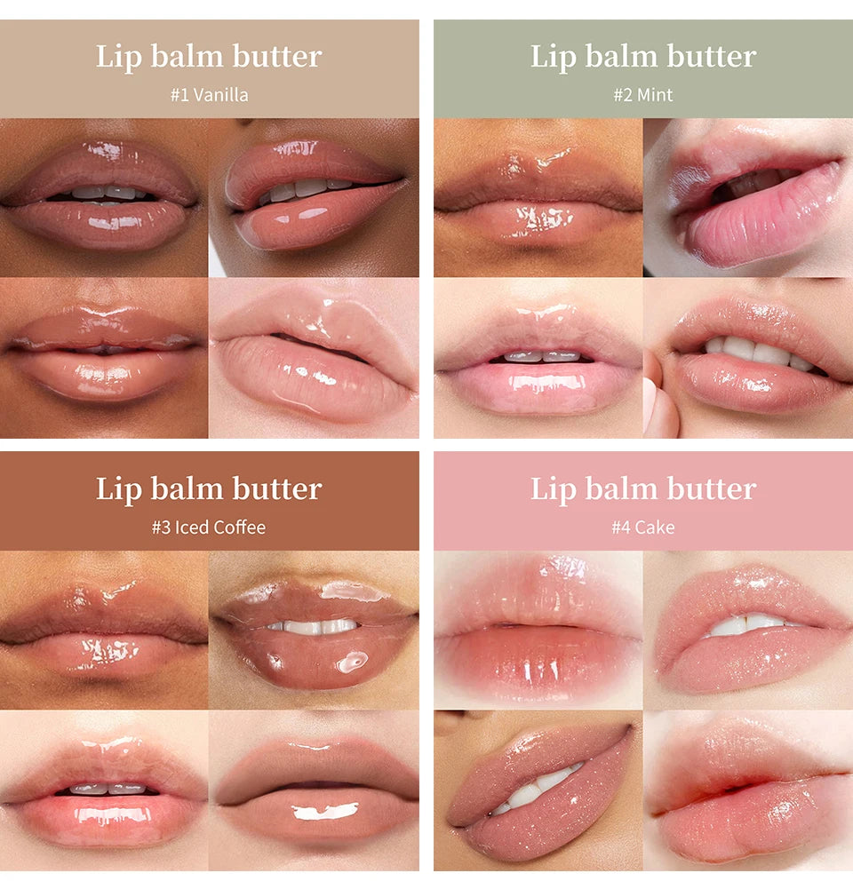 Lip Balm Set Lip Gross 4 Pack 1Kit Deep Moisturizing Lip Glaze Smoothing Color Lips Oil Long Lasting Nourishing Lips Care
