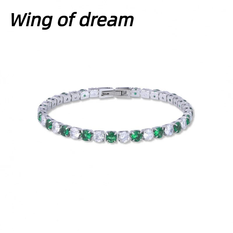 925 Sterling Silver Jewelry, 16cm-21cm Tennis Bracelet 4mm Crystal Zircon Anniversary Gift Women's Sterling Silver Bracelet