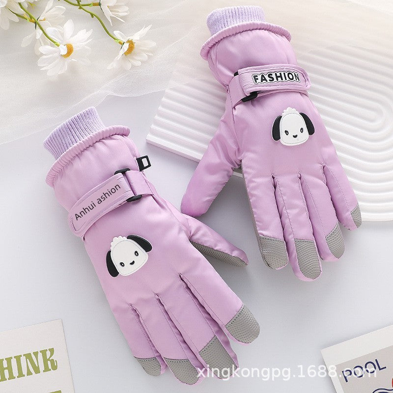 German Craftsmanship Ski Gloves for Women, Winter Fleece-Lined, Outdoor Cycling and Mountaineering Sports, Thickened, Waterproof, Windproof and Cold-Proof