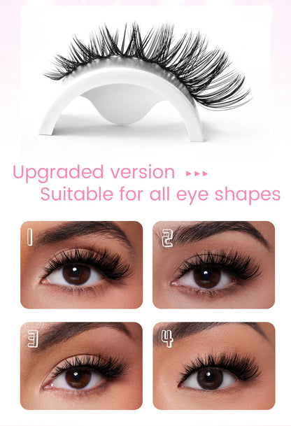 QIUNING Lashes Clusters Kit Cat Eye Lashes Individual Eyelashes with Lash Bond & Seal Full Set Lashes Extension Makeup Tools