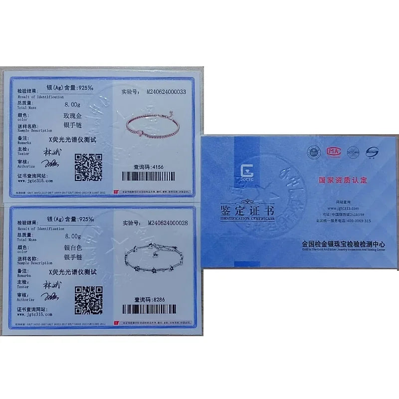 Hot selling 925 Sterling Silver Exquisite Stars Heart-shaped All Zircon Tennis Bracelet Luxurious Charm Bracelet Surprise Gifts