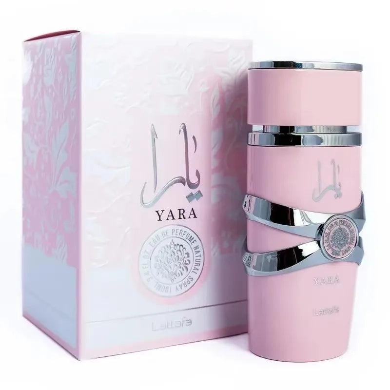 Lattafa Yara 2 Piece Set Eau de Parfum Femmen Spray 100ml Original Arab Perfumes Lasting Floral Pheromones Perfume Makeup 3.4 Oz