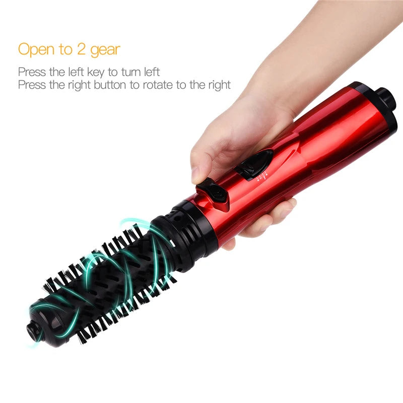 Hair Curler Straightening Brush Ceramic Tourmaline Multi Styler Rotating Hair Dryer With 5 Heat Adjustments for Dry Hair