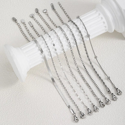 Women Chain Bracelet Silver Color, Stainless Steel Link Stackable Bracelets, Layered Fashion Accessories Gifts
