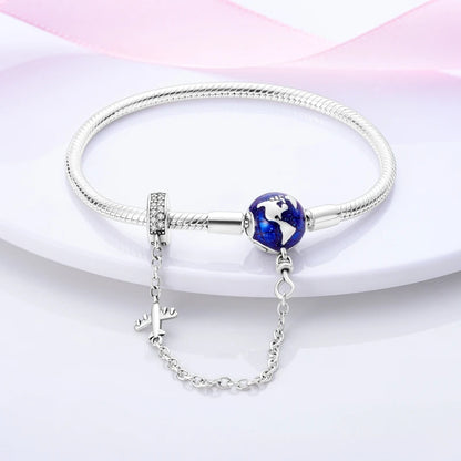 Bracelet Silver 925 Original 17-20CM Star Moon Sun Four Leaf Clover Green Zircon Bracelets Fit DIY Charms Birthday Jewelry Gifts