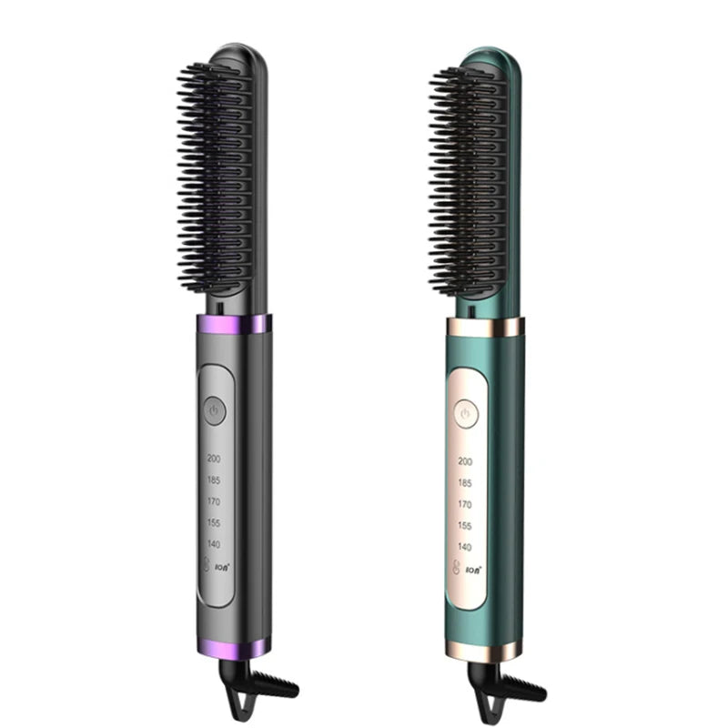 Electric Hair Straightening Brush Fast Heating Hot Comb Brush Negative Ion Hair Straightening Comb