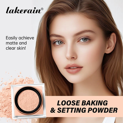 Loose Baking&Setting Powder Long Lasting Oil Control Natural Face Matte Waterproof BrighTening Loose Powder Makeup Cosmetics