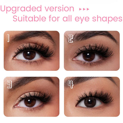 QIUNING Lashes Clusters Kit Cat Eye Lashes Individual Eyelashes with Lash Bond & Seal Full Set Lashes Extension Makeup Tools