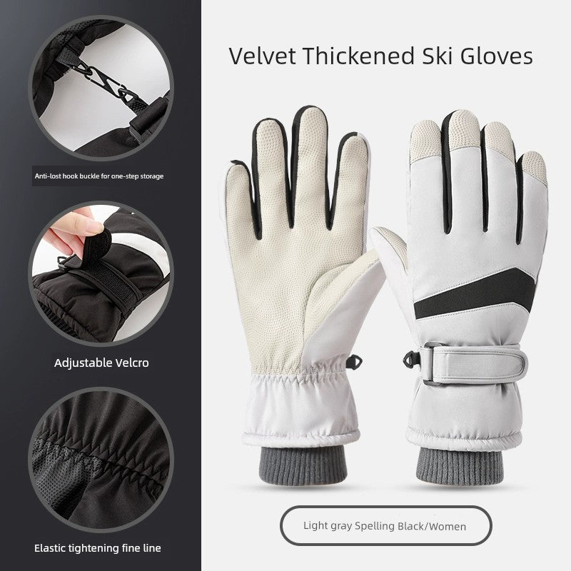 Ski Gloves for Women 2025 New Arrival Winter Cycling Fleece-lined Thickened Windproof Coldproof Warm Gloves Touch Screen Men