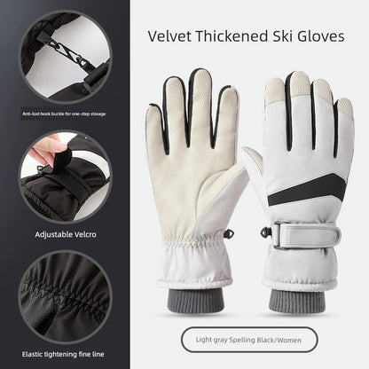 Ski Gloves for Women 2025 New Arrival Winter Cycling Fleece-lined Thickened Windproof Coldproof Warm Gloves Touch Screen Men