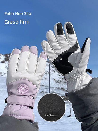 Ski Gloves for Women 2025 New Arrival Winter Cycling Fleece-lined Thickened Windproof Coldproof Warm Gloves Touch Screen Men