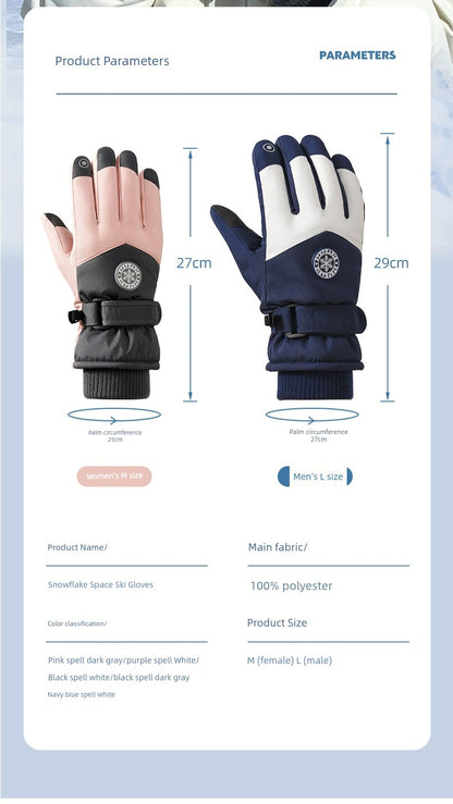 Ski Gloves for Women 2025 New Arrival Winter Cycling Fleece-lined Thickened Windproof Coldproof Warm Gloves Touch Screen Men