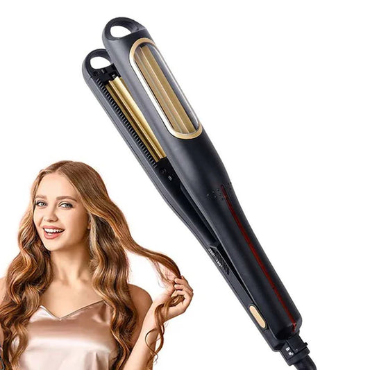 2025 Ceramic Mini Portable Electric Hair Curler LCD Temperature Display PTC Automatic Serrated Curling Iron for Household Use