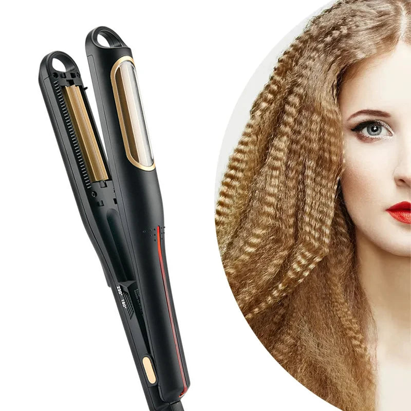 2025 Ceramic Mini Portable Electric Hair Curler LCD Temperature Display PTC Automatic Serrated Curling Iron for Household Use