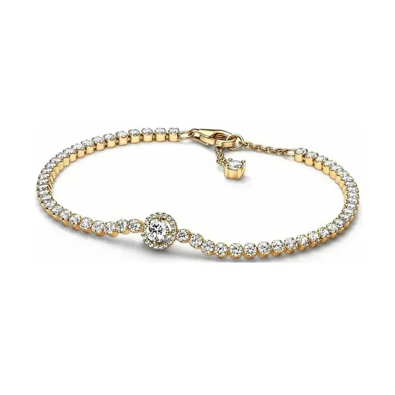 Hot selling 925 Sterling Silver Exquisite Stars Heart-shaped All Zircon Tennis Bracelet Luxurious Charm Bracelet Surprise Gifts