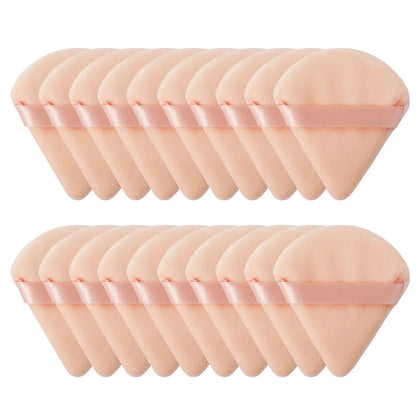 10/20Pcs Triangle Velvet Powder Puff Pizza Flours Mini Face Makeup Sponge Cosmetics Washable Lightweight Makeup Tool
