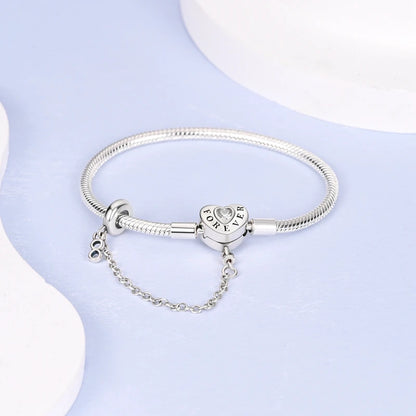 Bracelet Silver 925 Original 17-20CM Star Moon Sun Four Leaf Clover Green Zircon Bracelets Fit DIY Charms Birthday Jewelry Gifts
