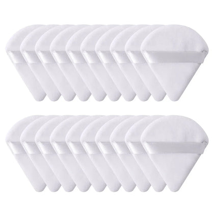 10/20Pcs Triangle Velvet Powder Puff Pizza Flours Mini Face Makeup Sponge Cosmetics Washable Lightweight Makeup Tool
