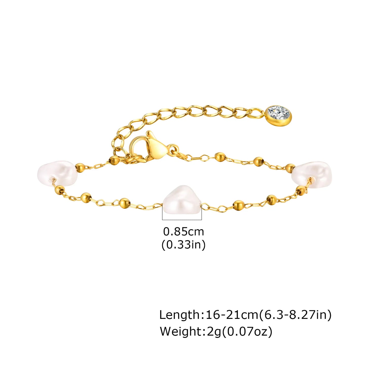 Waterproof Stainless Steel Chain Bracelets For Women , Gold Plated Fashion Stackable Link Bracelet Gifts