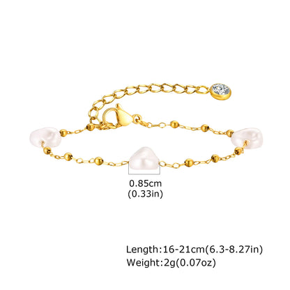 Waterproof Stainless Steel Chain Bracelets For Women , Gold Plated Fashion Stackable Link Bracelet Gifts