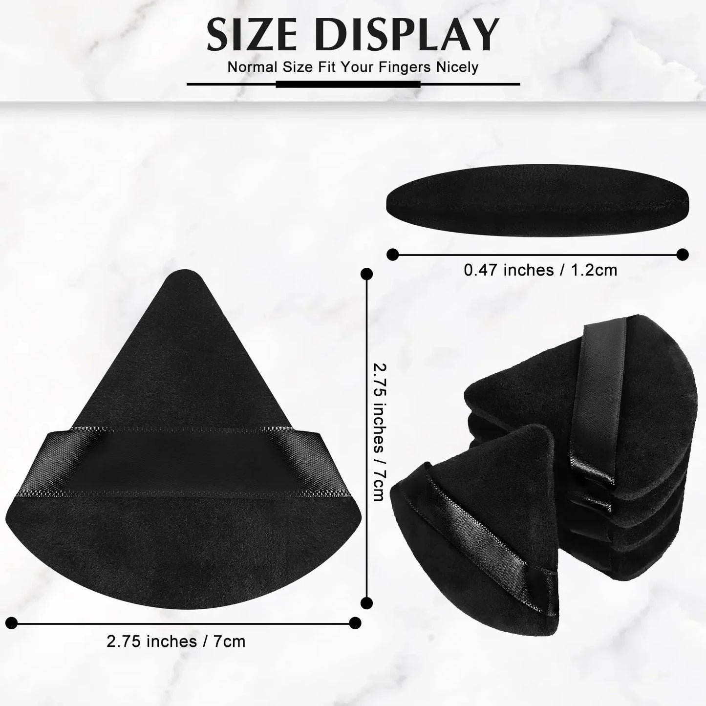 10/20Pcs Triangle Velvet Powder Puff Pizza Flours Mini Face Makeup Sponge Cosmetics Washable Lightweight Makeup Tool