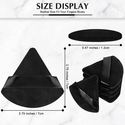 10/20Pcs Triangle Velvet Powder Puff Pizza Flours Mini Face Makeup Sponge Cosmetics Washable Lightweight Makeup Tool