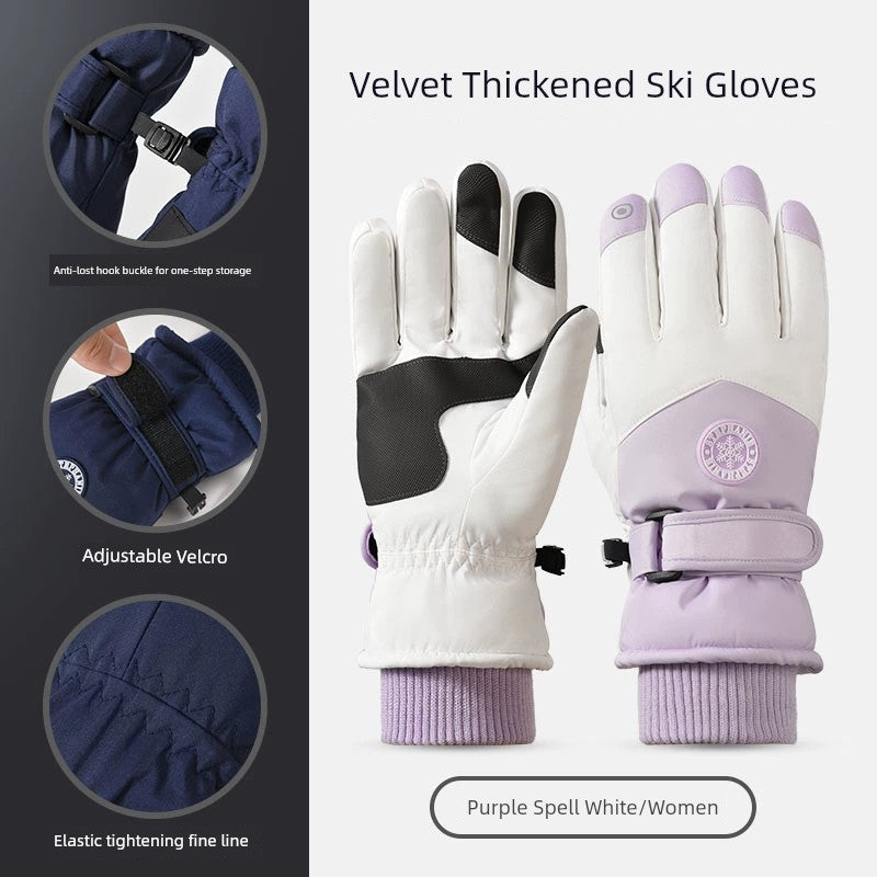 Ski Gloves for Women 2025 New Arrival Winter Cycling Fleece-lined Thickened Windproof Coldproof Warm Gloves Touch Screen Men
