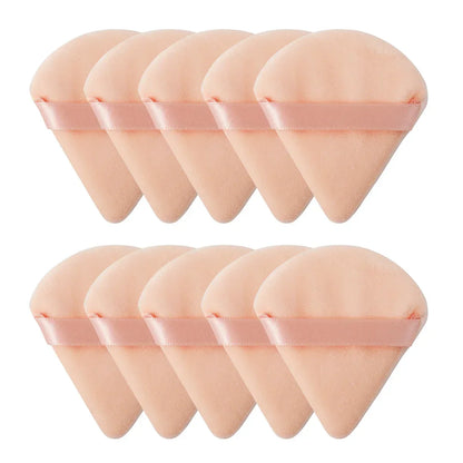 10/20Pcs Triangle Velvet Powder Puff Pizza Flours Mini Face Makeup Sponge Cosmetics Washable Lightweight Makeup Tool
