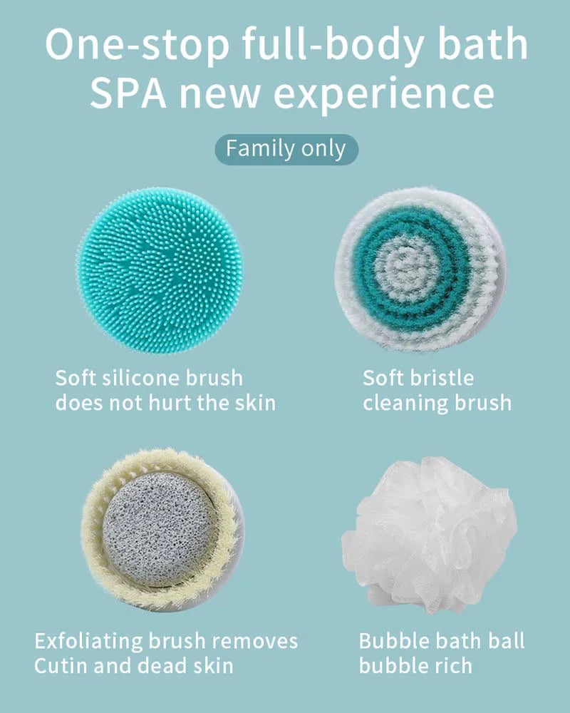 Multi-Function Long Handle Electric Silicone Soft Cleaning Home Use Massage Body Bath Brush