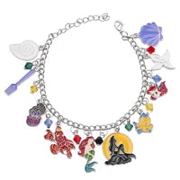 Disney Marvel Movie Peripheral Jewelry Winnie the Pooh Bear The Little Mermaid Moana Stitch Charm Bracelets For Women Girl Gift