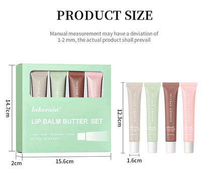 Lip Balm Set Lip Gross 4 Pack 1Kit Deep Moisturizing Lip Glaze Smoothing Color Lips Oil Long Lasting Nourishing Lips Care