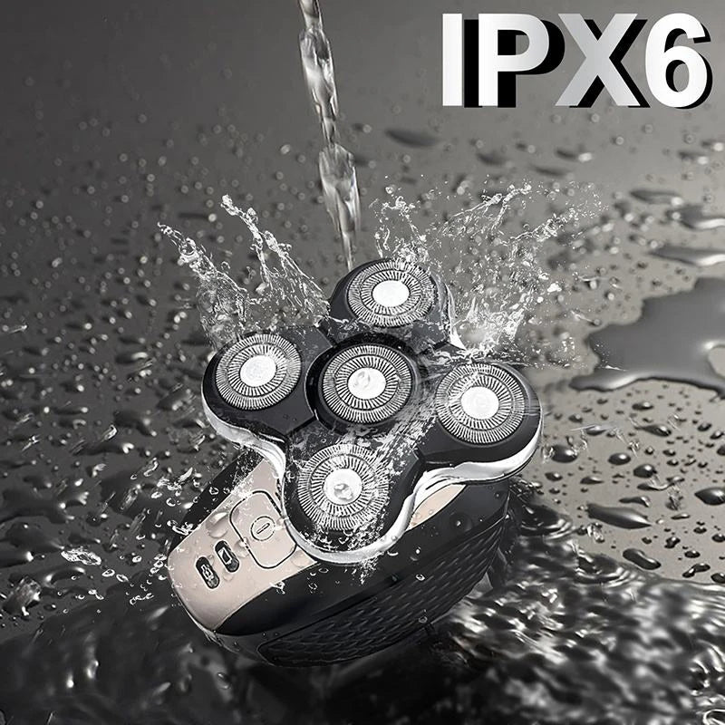 Portable Waterproof Razor 5 in 1 Rotary Razor Beard Clipper Hair Trimmer For Men's Beard Facial Shaving Razor