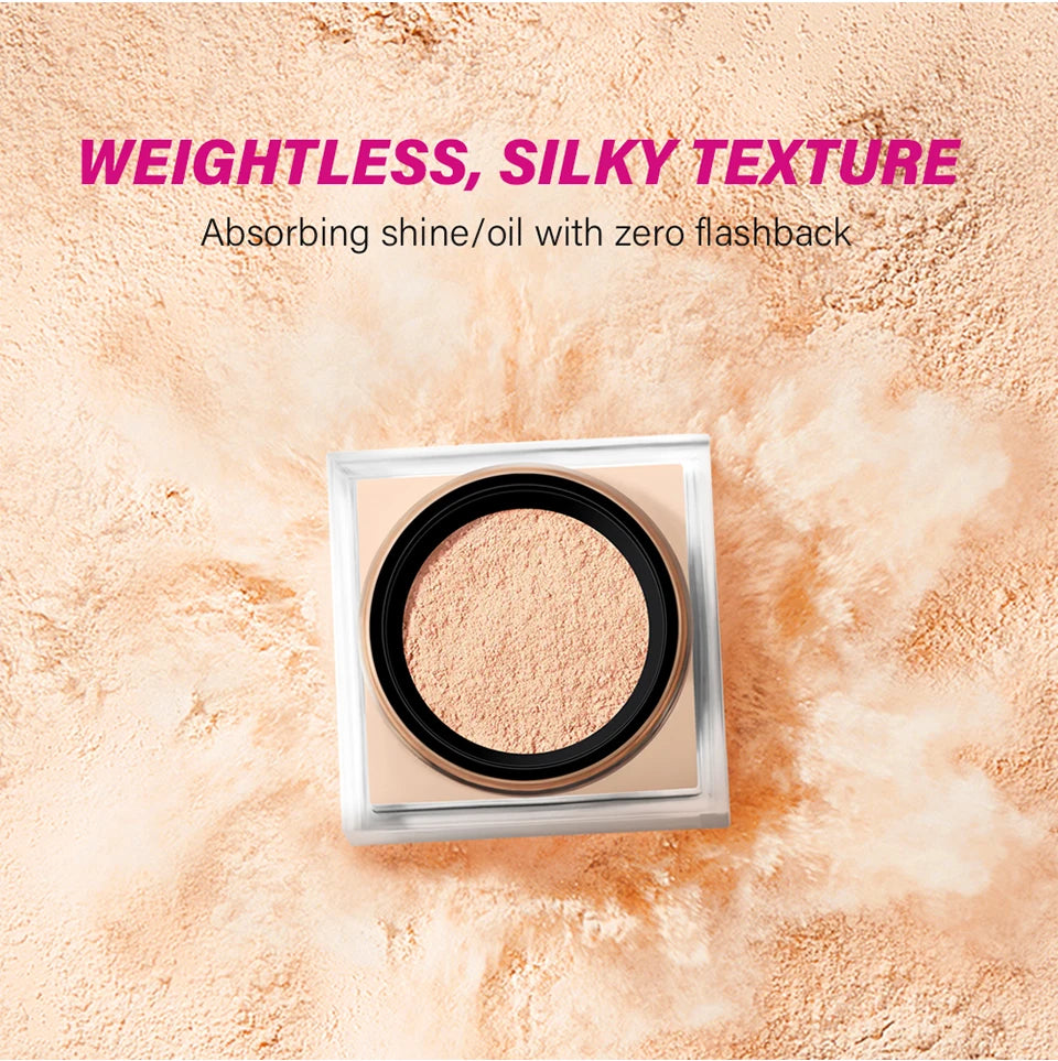 Loose Baking&Setting Powder Long Lasting Oil Control Natural Face Matte Waterproof BrighTening Loose Powder Makeup Cosmetics