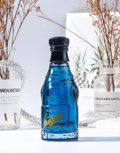 75ML Blue Jeans Inspired Perfume-Aromatic Fougere Fragrance，Long Lasting Fresh Scent in Denim Bottle, Affordable Retro Cologne