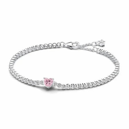 Hot selling 925 Sterling Silver Exquisite Stars Heart-shaped All Zircon Tennis Bracelet Luxurious Charm Bracelet Surprise Gifts