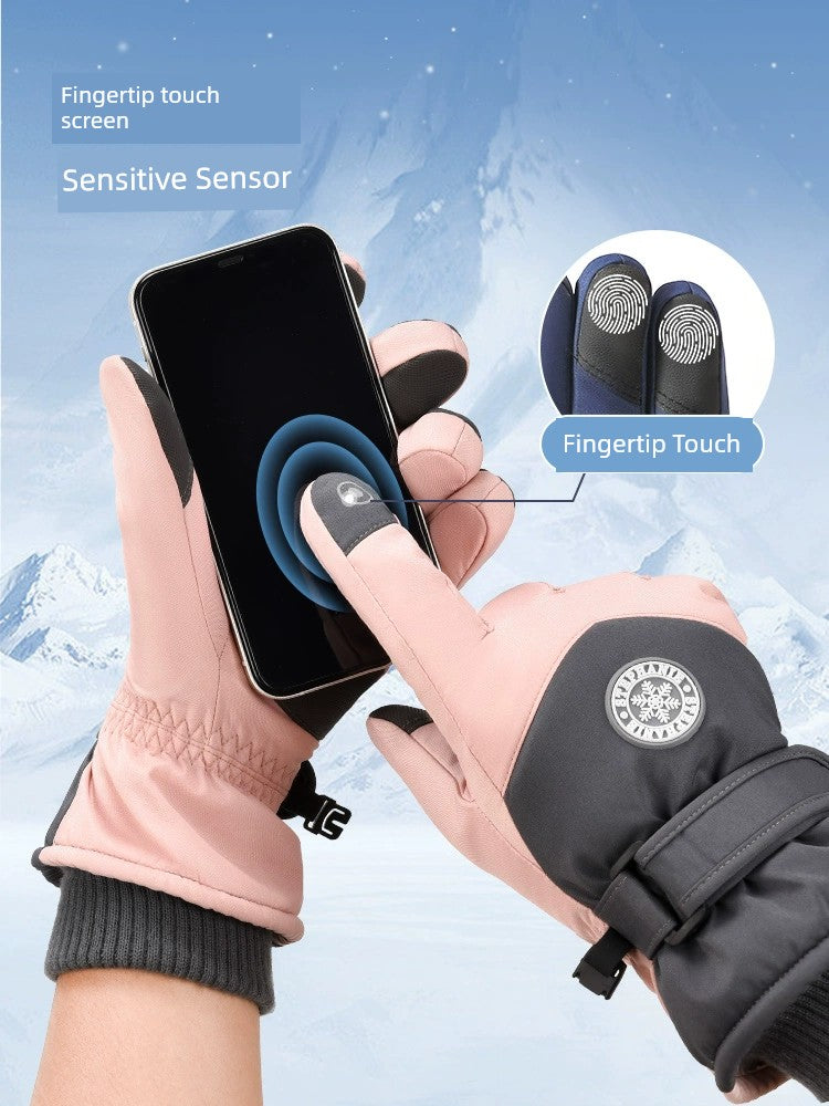 Ski Gloves for Women 2025 New Arrival Winter Cycling Fleece-lined Thickened Windproof Coldproof Warm Gloves Touch Screen Men