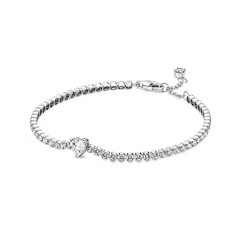 Hot selling 925 Sterling Silver Exquisite Stars Heart-shaped All Zircon Tennis Bracelet Luxurious Charm Bracelet Surprise Gifts
